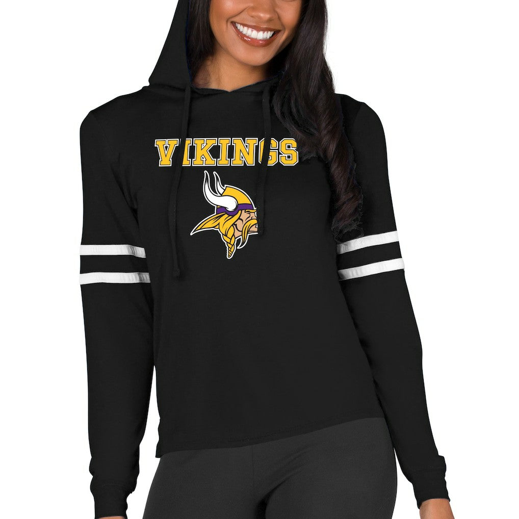 Minnesota Vikings Concepts Sport Women's Marathon Lightweight Lounge Pullover Hoodie - Black on sale