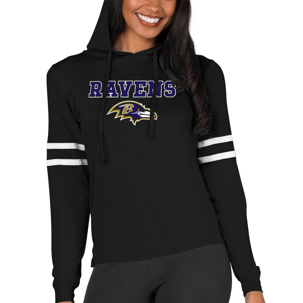Baltimore Ravens Concepts Sport Women's Marathon Lightweight Lounge Pullover Hoodie - Black cheap