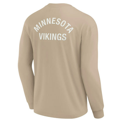 Minnesota Vikings Unisex Elements Super Soft Long Sleeve T-Shirt - Khaki discount