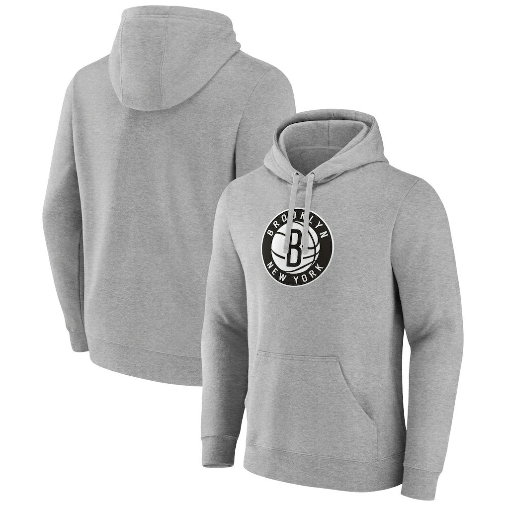 Brooklyn Nets Primary Logo Pullover Hoodie - Heather Gray | Fanatics shop