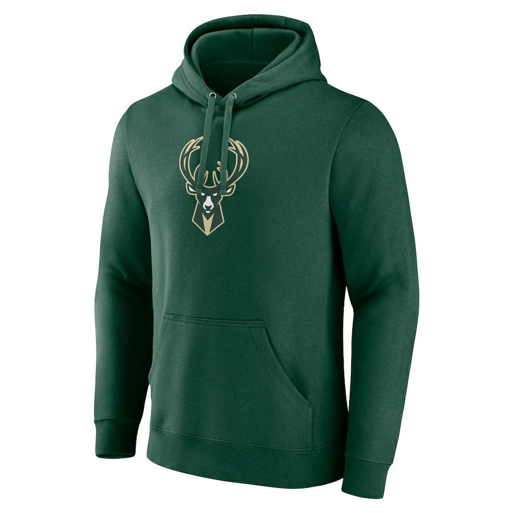 Milwaukee Bucks Primary Logo Pullover Hoodie - Hunter Green | Fanatics shop