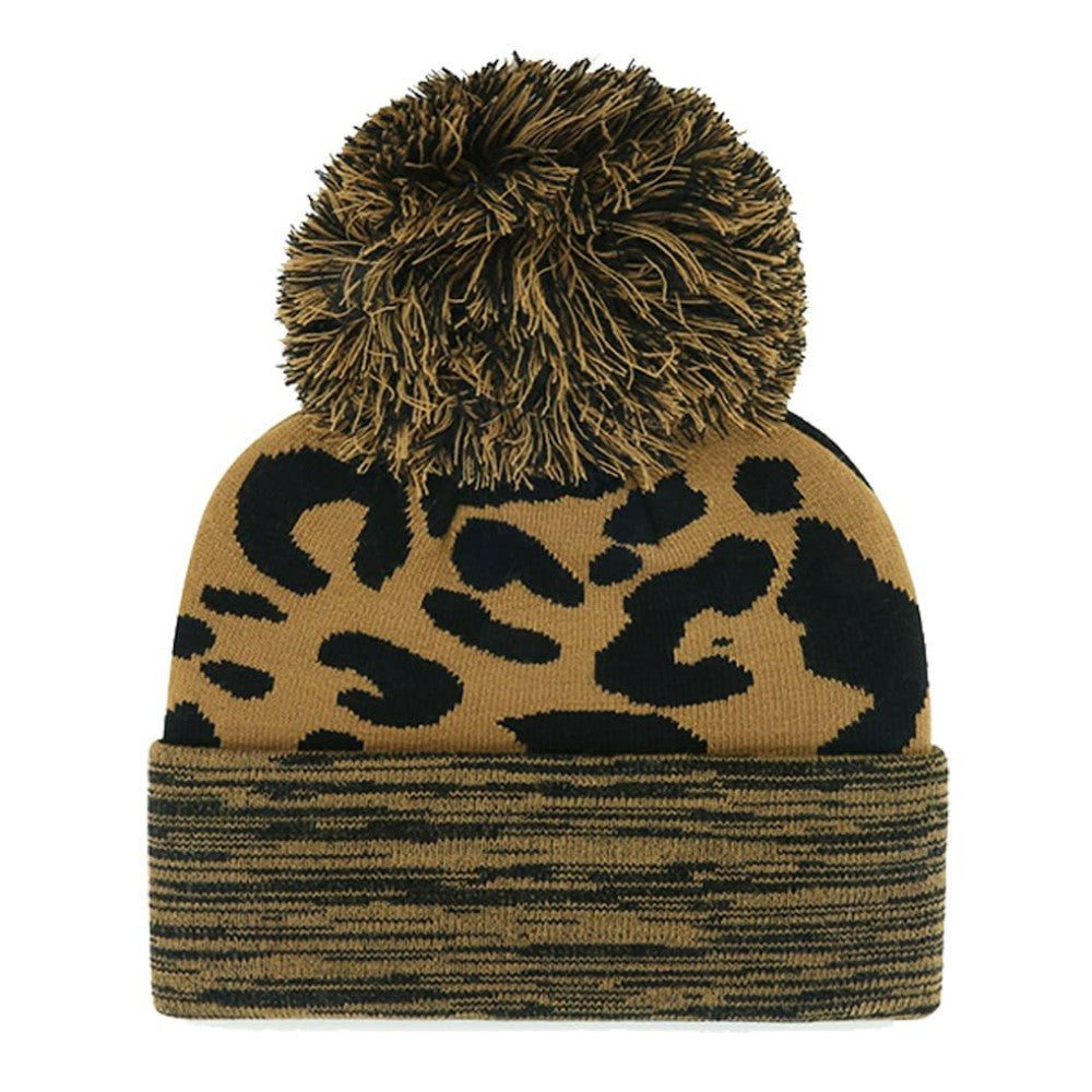 Washington Nationals Women's Leopard Rosette Cuffed Knit Hat with Pom | 47 brand