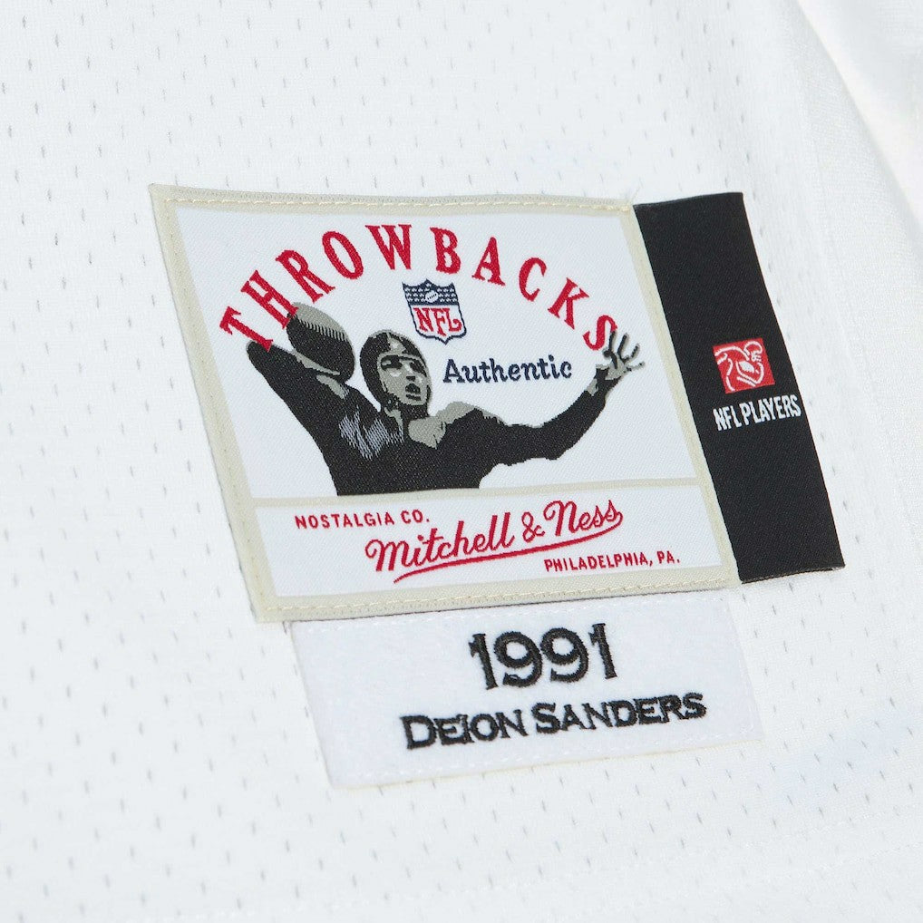 Deion Sanders Atlanta Falcons 1991 Authentic Throwback Retired Player Jersey - White for sale