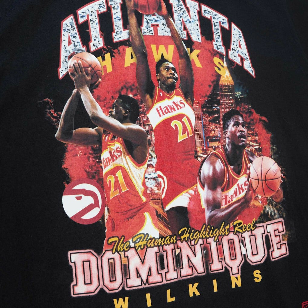 Dominique Wilkins Atlanta Hawks Hardwood Classics Bling Concert Player T-Shirt - Black | Mitchell & Ness online