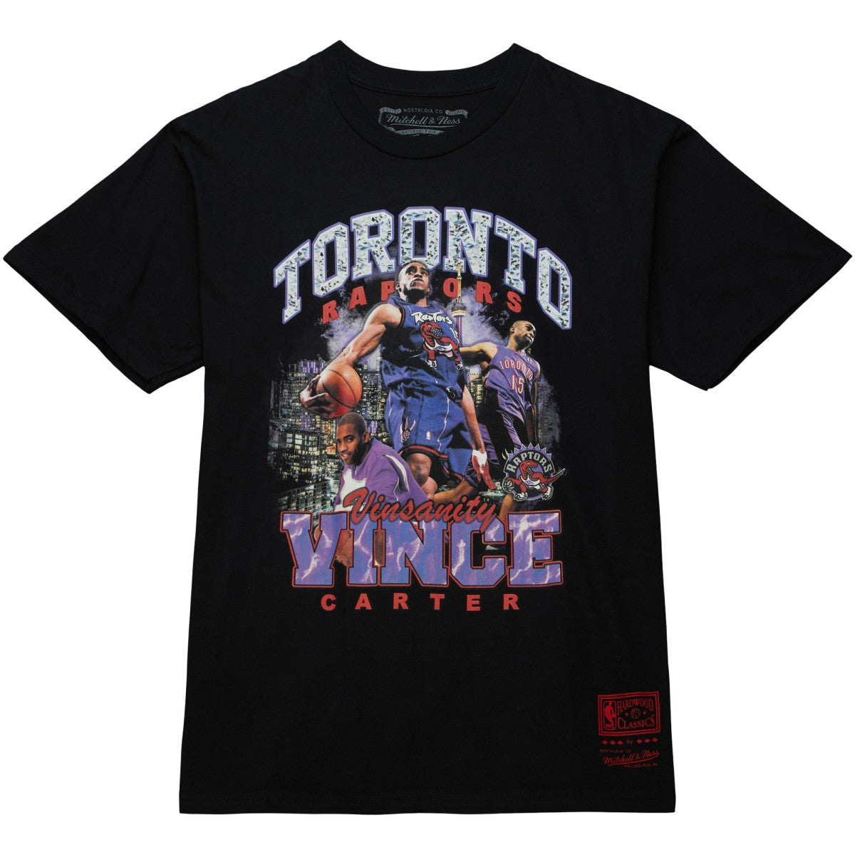 Vince Carter Toronto Raptors Hardwood Classics Bling Concert Player T-Shirt - Black | Mitchell & Ness online