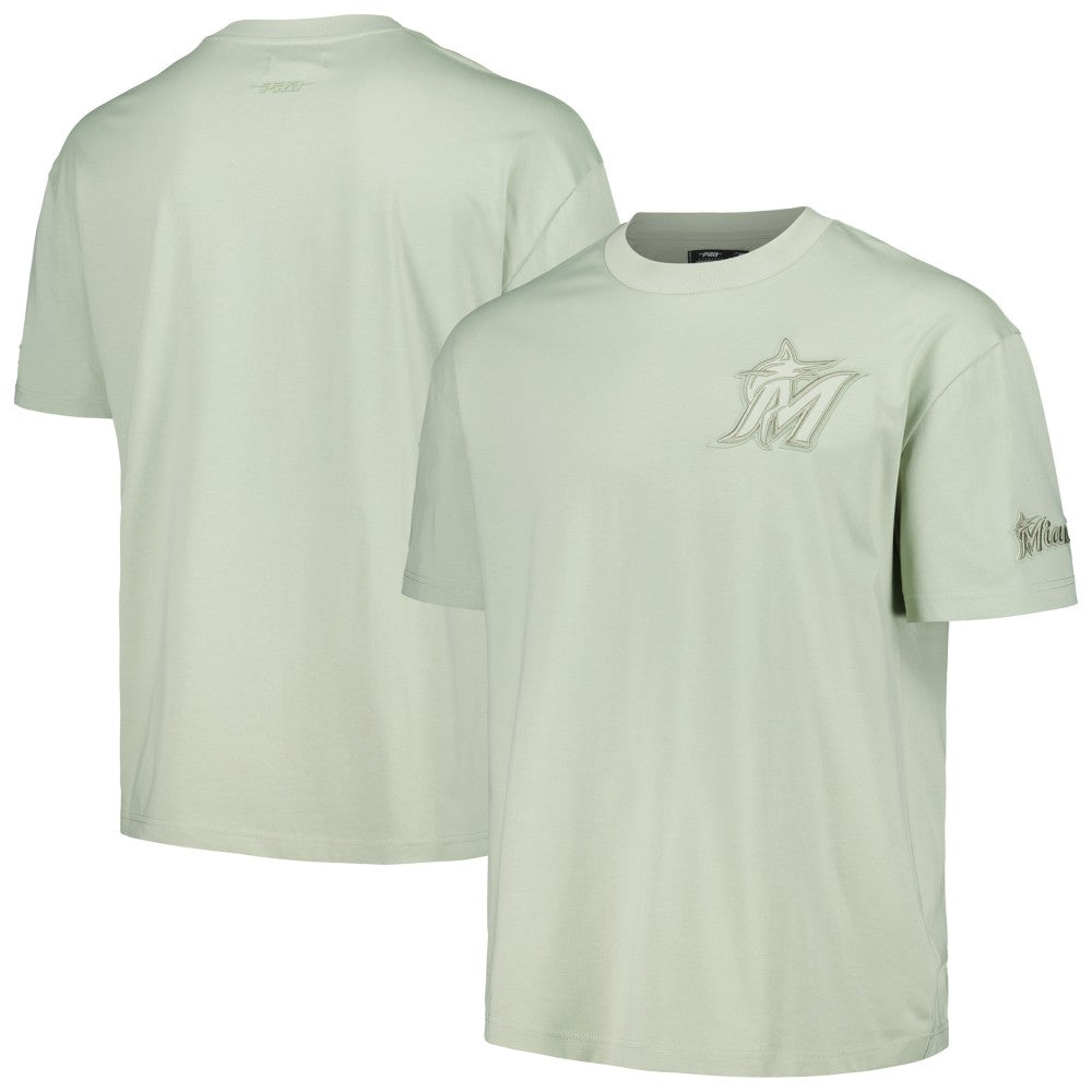 Miami Marlins Pro Standard Oversized Neutral CJ Dropped Shoulders T-Shirt - Mint