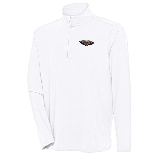 New Orleans Pelicans Antigua Hunk Quarter-Zip Pullover Top - White cheap