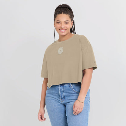 Portland Trail Blazers Women's Elements Super Soft Boxy Cropped T-Shirt - Khaki | Fanatics cheap