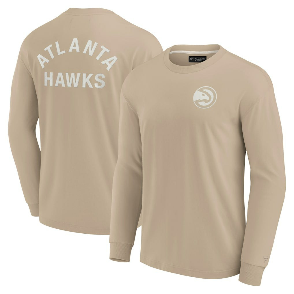 Atlanta Hawks Unisex Elements Super Soft Long Sleeve T-Shirt - Khaki | Fanatics shop