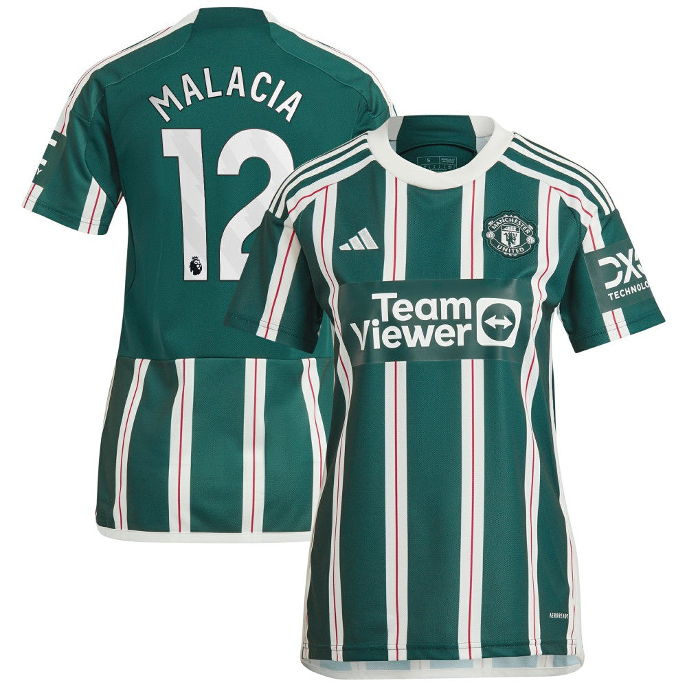 Tyrell Malacia Manchester United Women's 2023/24 Away Replica Player Jersey - Green | Adidas discount