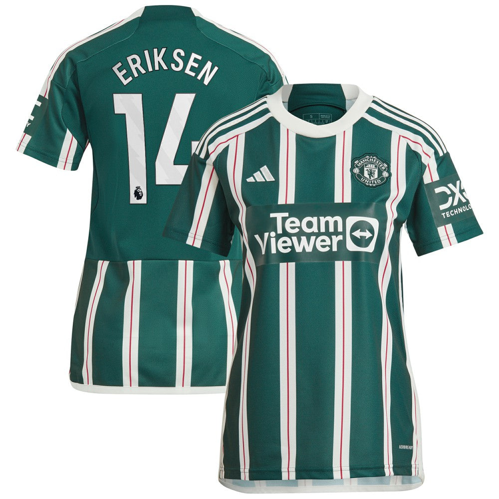 Christian Eriksen Manchester United Women's 2023/24 Away Replica Player Jersey - Green | Adidas discount