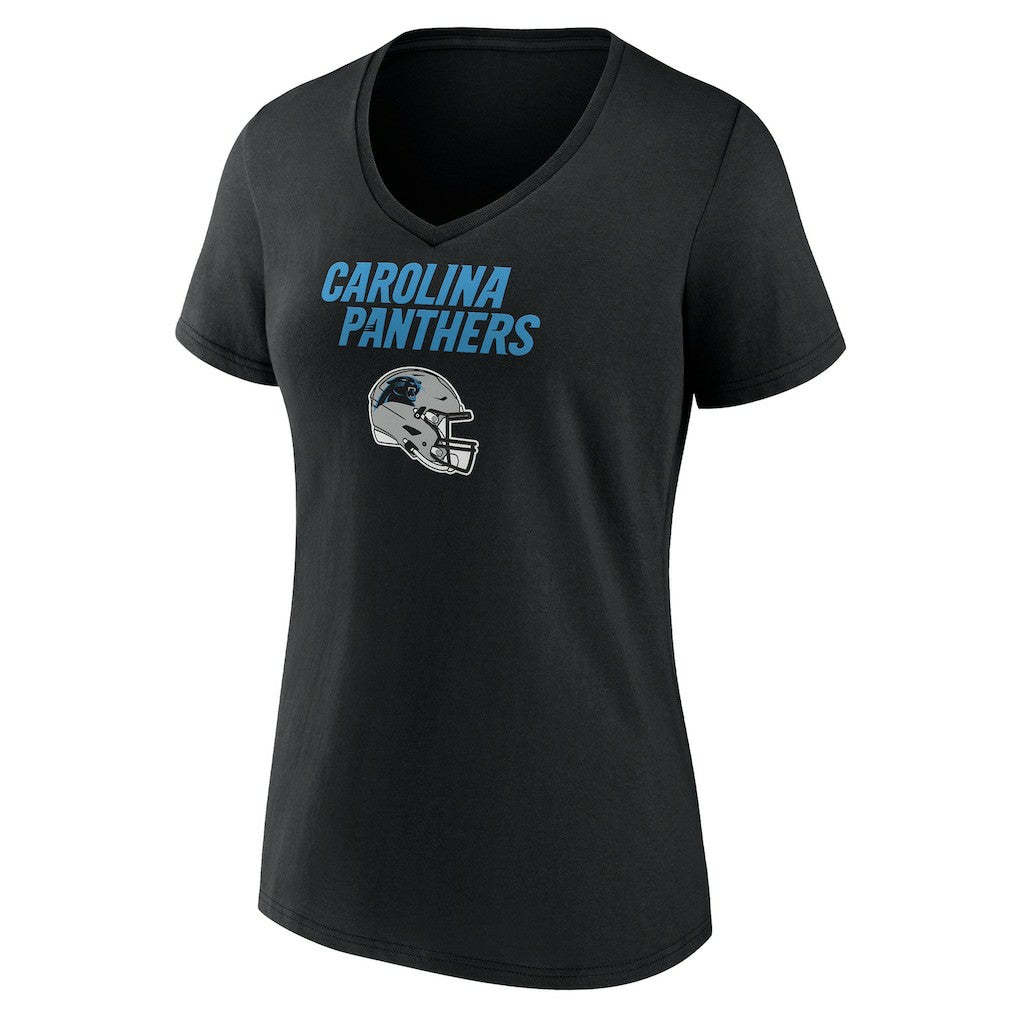Carolina Panthers Women's Personalized Name & Number Team Wordmark V-Neck T-Shirt - Black discount