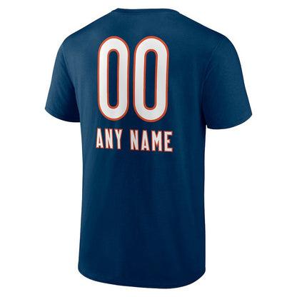 Chicago Bears Personalized Name & Number Team Wordmark T-Shirt - Navy outlet