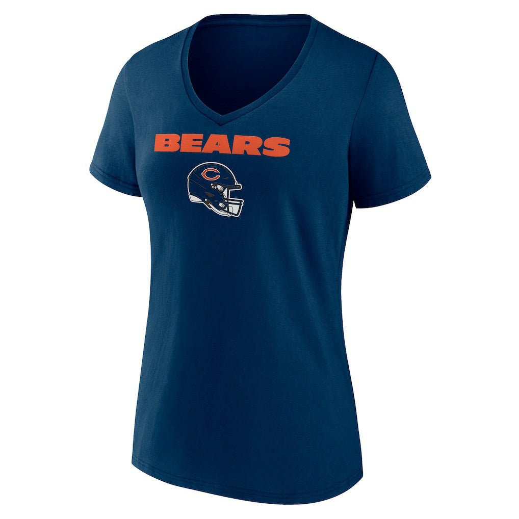 Chicago Bears Women's Personalized Name & Number Team Wordmark V-Neck T-Shirt - Navy discount