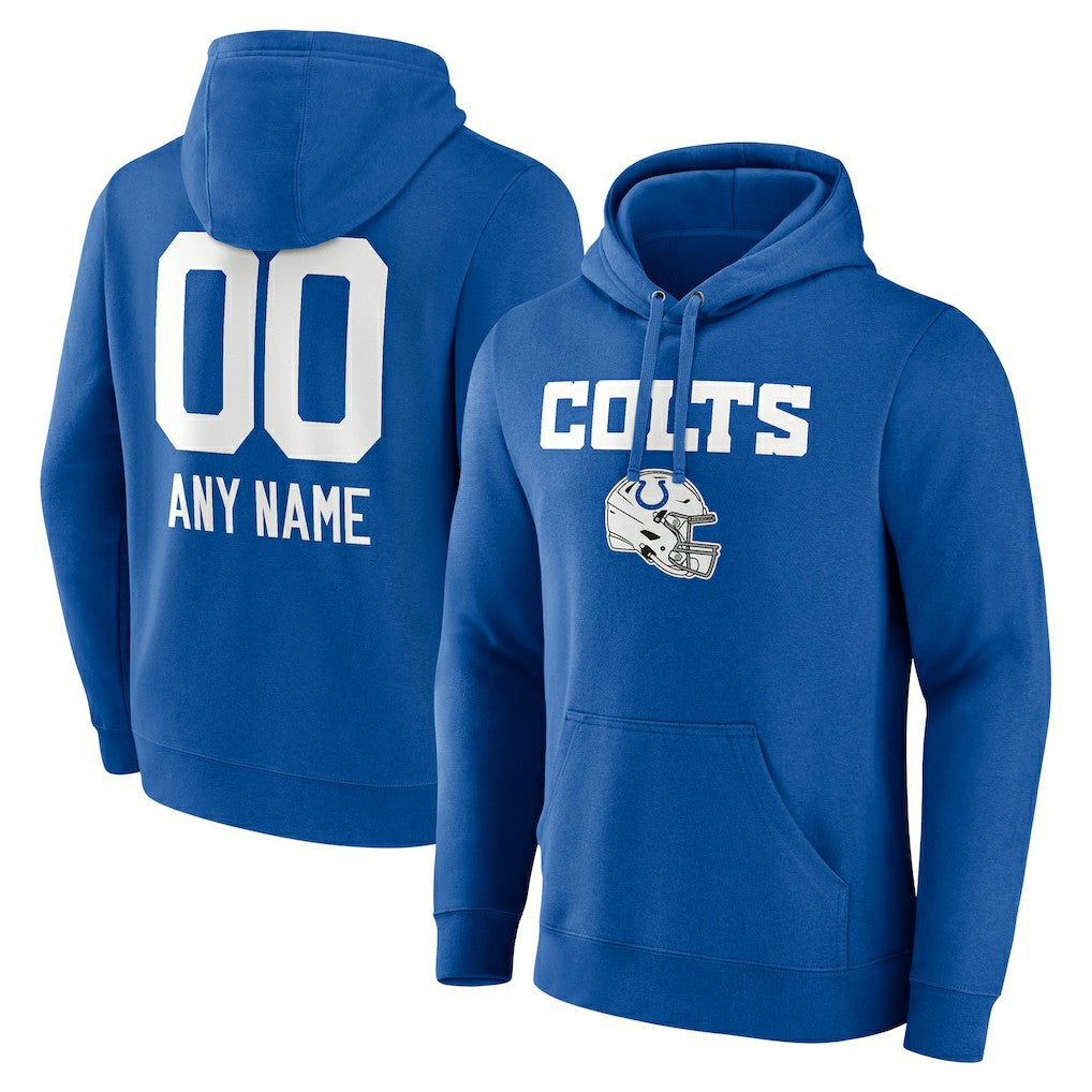 Indianapolis Colts Personalized Name & Number Team Wordmark Pullover Hoodie - Royal discount