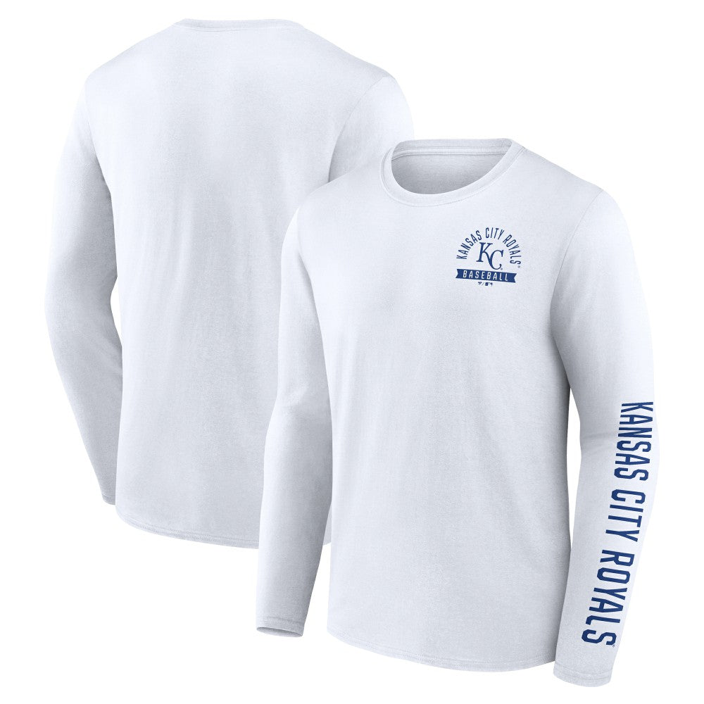 Kansas City Royals Press Box Long Sleeve T-Shirt - White