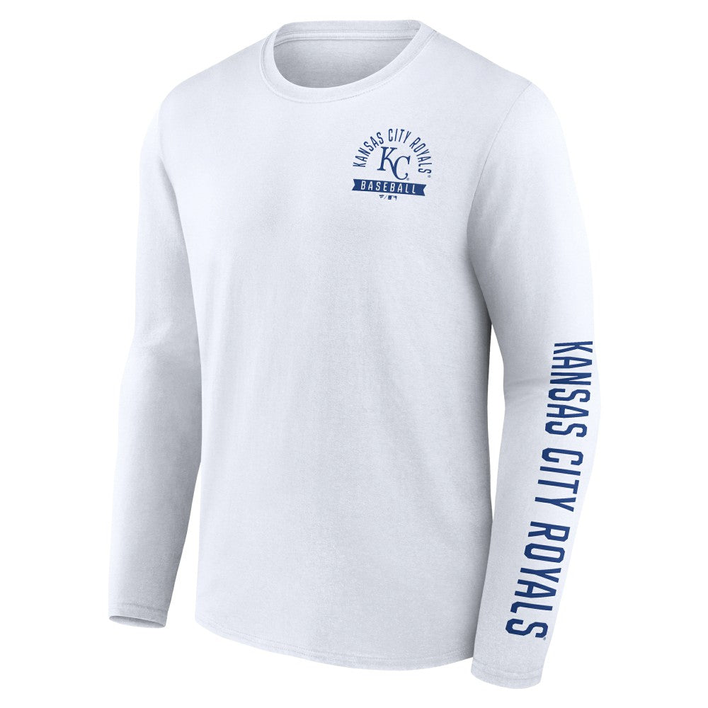 Kansas City Royals Press Box Long Sleeve T-Shirt - White