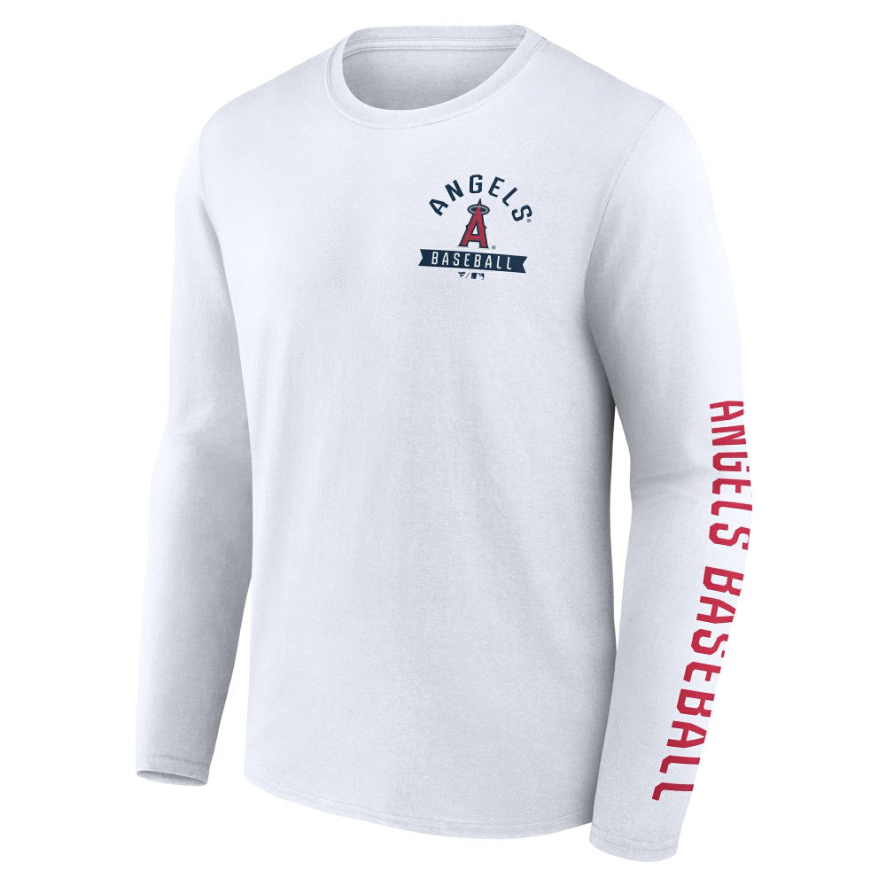 Los Angeles Angels Press Box Long Sleeve T-Shirt - White