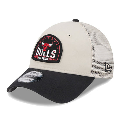 Chicago Bulls Throwback Patch Trucker 9FORTY Adjustable Hat - Khaki/Black | New Era discount