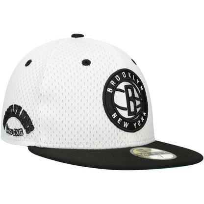 Brooklyn Nets Throwback 2Tone 59FIFTY Fitted Hat - White/Black | New Era for sale