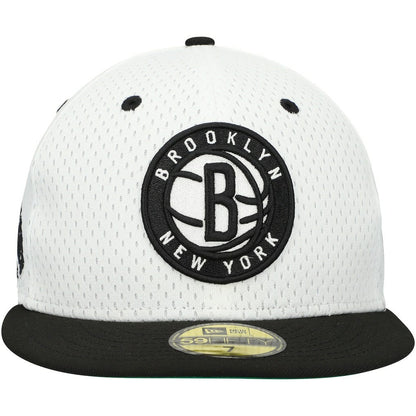 Brooklyn Nets Throwback 2Tone 59FIFTY Fitted Hat - White/Black | New Era for sale