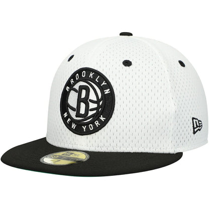 Brooklyn Nets Throwback 2Tone 59FIFTY Fitted Hat - White/Black | New Era for sale