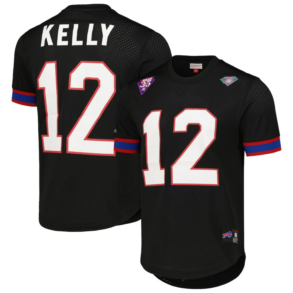 Jim Kelly Buffalo Bills Retired Player Name & Number Mesh Top - Black discount