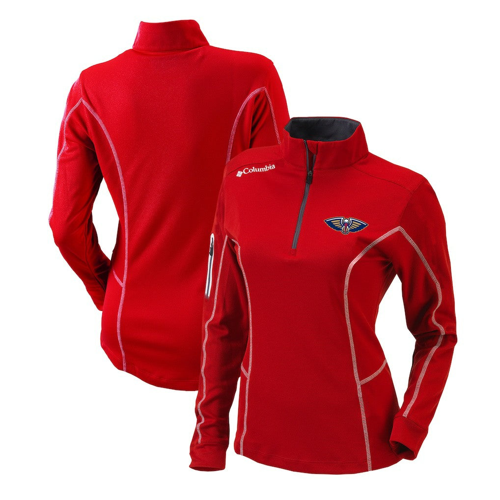 New Orleans Pelicans Women's Omni-Wick Shotgun Quarter-Zip Pullover Top - Red | Columbia discount