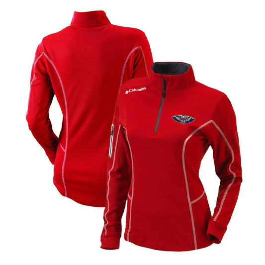 New Orleans Pelicans Women's Omni-Wick Shotgun Quarter-Zip Pullover Top - Red | Columbia discount