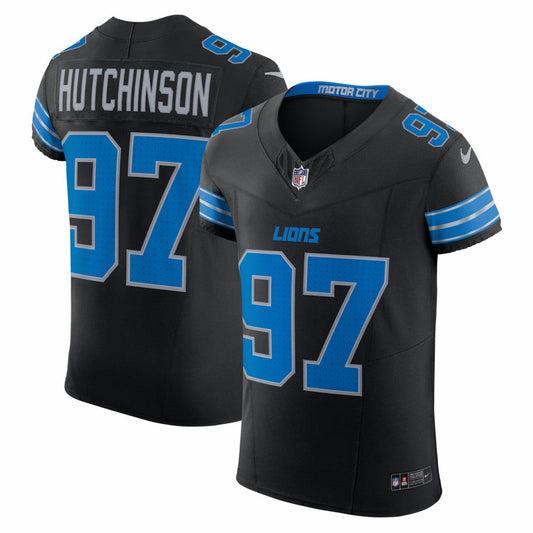 Aidan Hutchinson Detroit Lions Alternate Vapor F.U.S.E. Elite Jersey - Black | Nike on sale