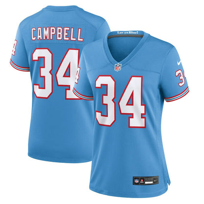 Earl Campbell Tennessee Titans Women's Oilers Throwback Retired Player Game Jersey - Light Blue | Nike for sale