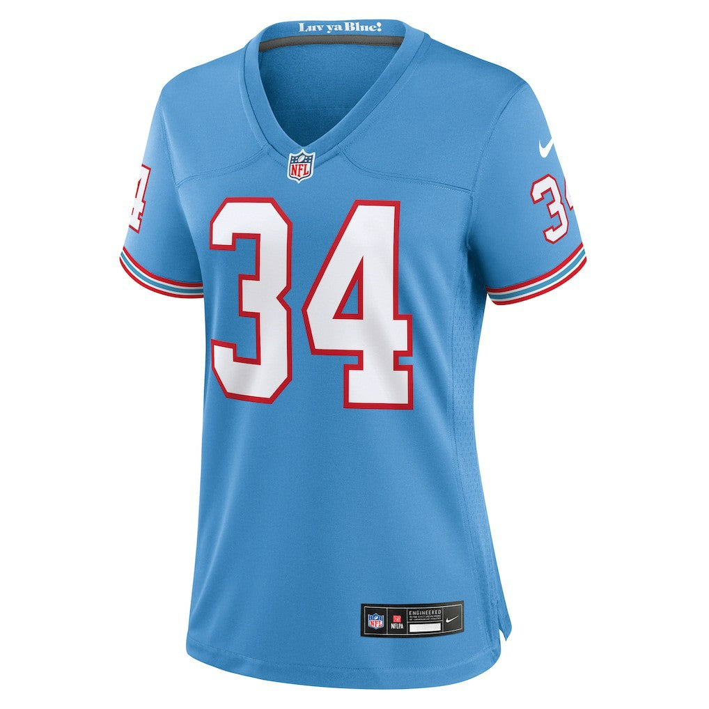 Earl Campbell Tennessee Titans Women's Oilers Throwback Retired Player Game Jersey - Light Blue | Nike for sale