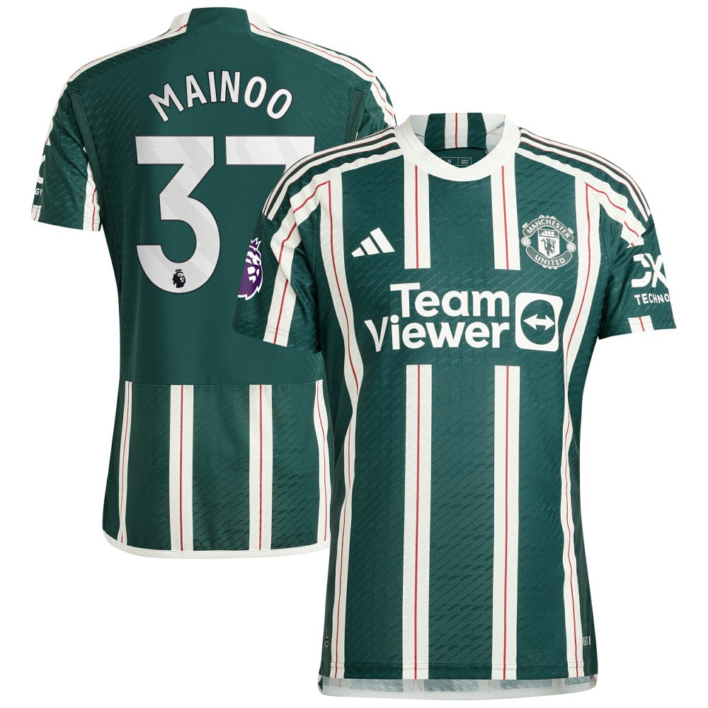 Kobbie Mainoo Manchester United 2023/24 Away Player Jersey - Green | Adidas sale
