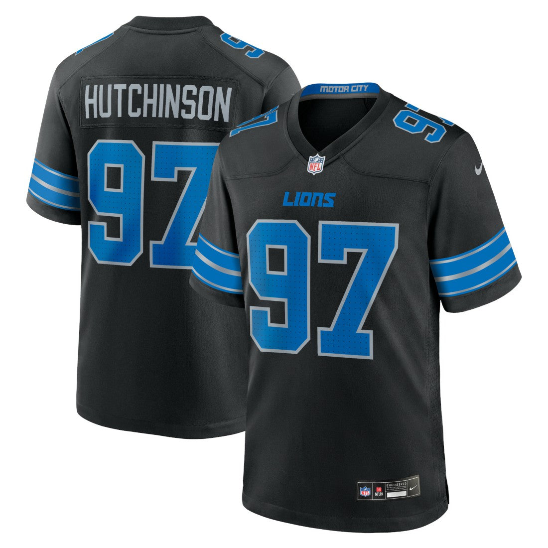 Aidan Hutchinson Detroit Lions 2nd Alternate Game Jersey - Black | Nike for sale