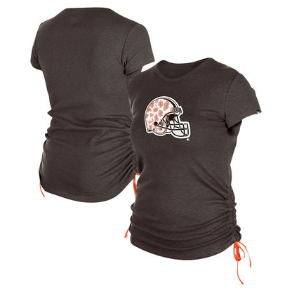 Cleveland Browns New Era Women's Ruched Side T-Shirt - Brown cheap