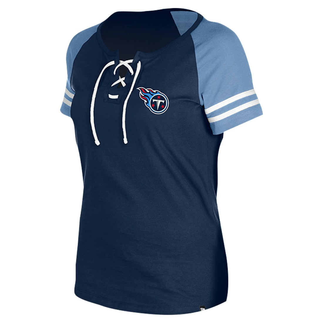 Tennessee Titans New Era Women's Lace-Up Raglan T-Shirt - Navy on sale