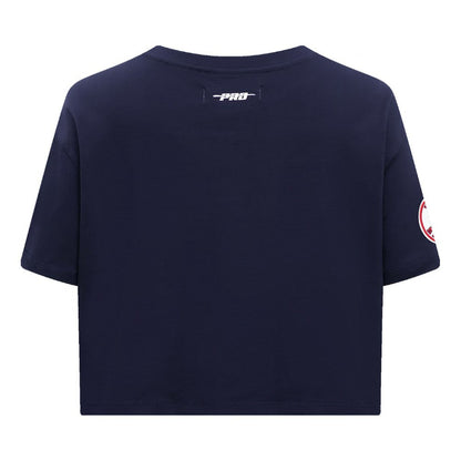 Boston Red Sox Pro Standard Women's Painted Sky Boxy Cropped T-Shirt - Navy