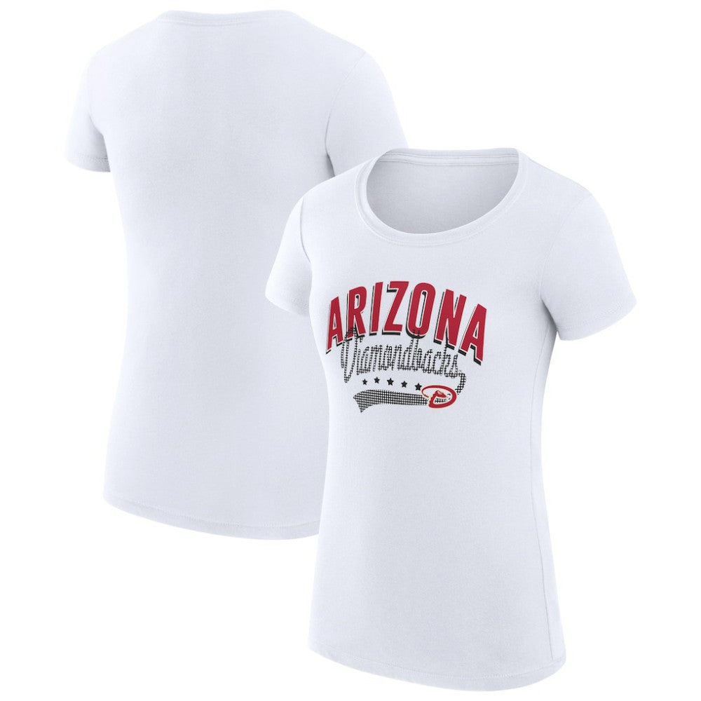 Arizona Diamondbacks G-III 4Her by Carl Banks Women's Super-Slim Fit Lightweight Filigree Team T-Shirt - White