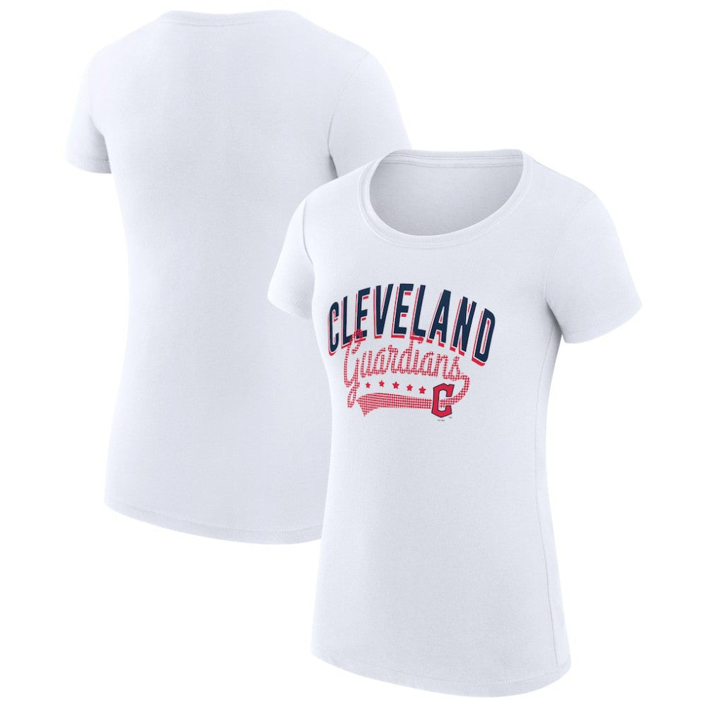 Cleveland Guardians G-III 4Her by Carl Banks Women's Super-Slim Fit Lightweight Filigree Team T-Shirt - White