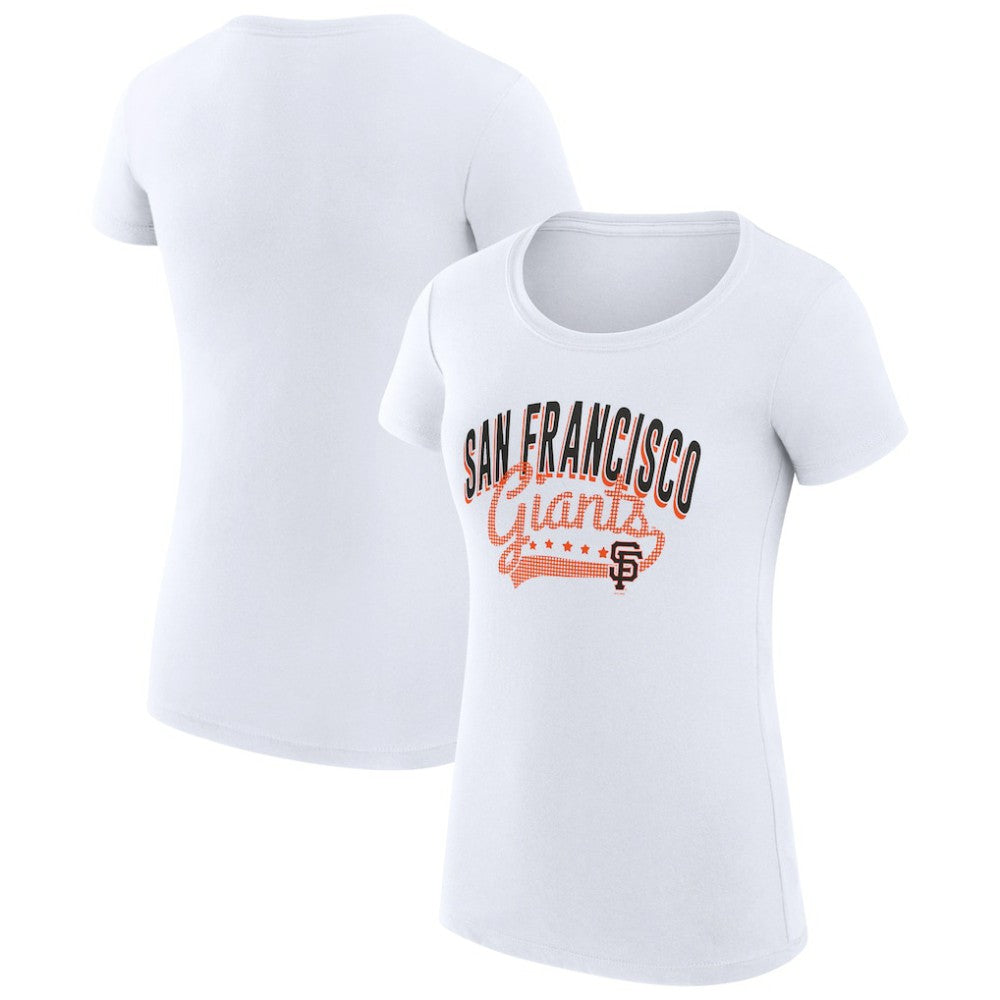 San Francisco Giants G-III 4Her by Carl Banks Women's Super-Slim Fit Lightweight Filigree Team T-Shirt - White