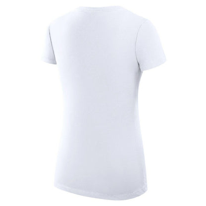 Texas Rangers G-III 4Her by Carl Banks Women's Super-Slim Fit Lightweight Filigree Team V-Neck T-Shirt - White