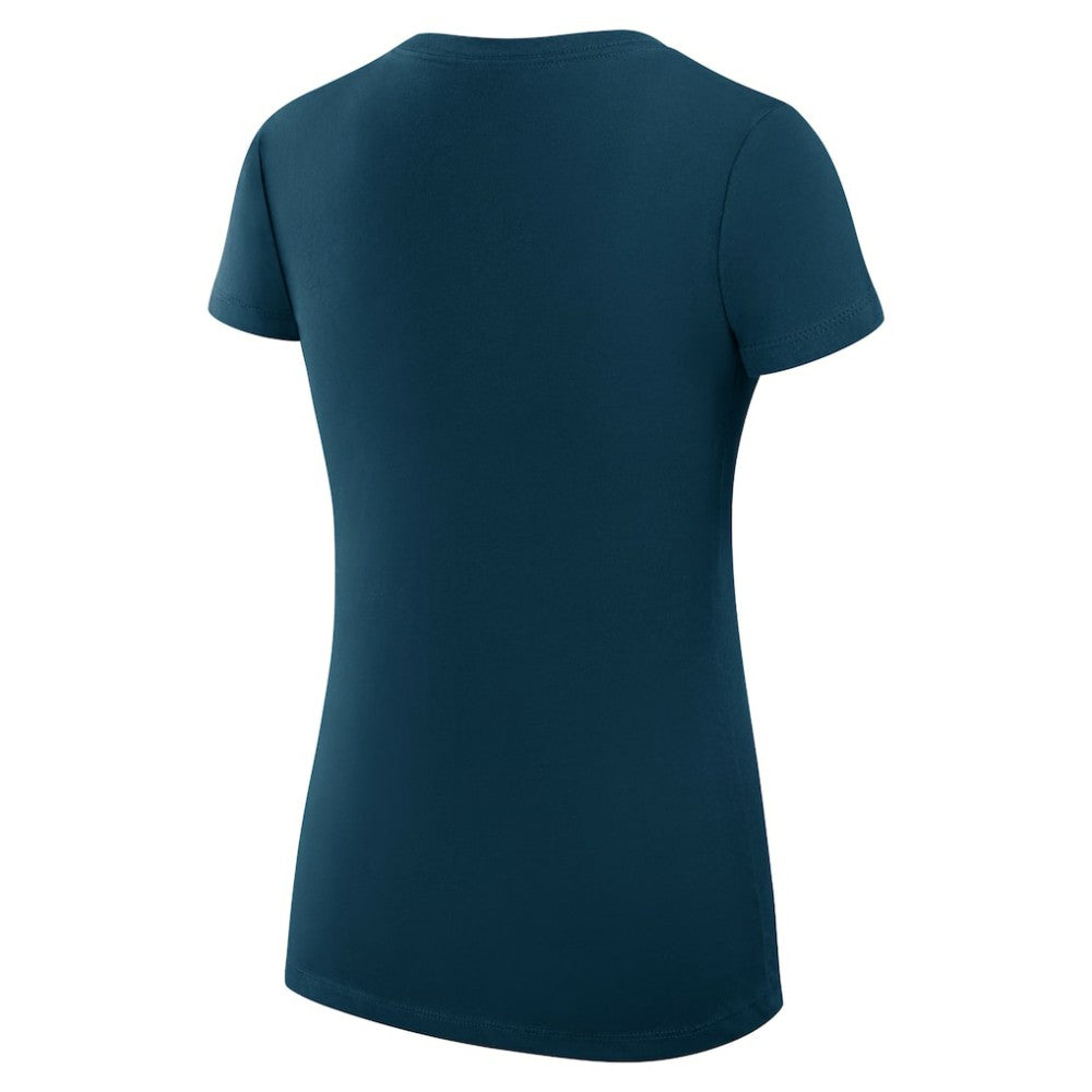 Washington Nationals G-III 4Her by Carl Banks Women's Super-Slim Fit Lightweight Filigree Team V-Neck T-Shirt - Navy