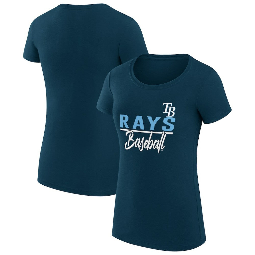 Tampa Bay Rays G-III 4Her by Carl Banks Women's Super-Slim Fit Lightweight Team Graphic T-Shirt - Navy