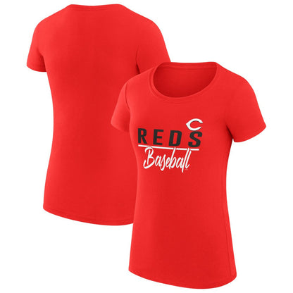 Cincinnati Reds G-III 4Her by Carl Banks Women's Super-Slim Fit Lightweight Team Graphic T-Shirt - Red