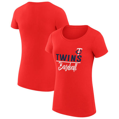 Minnesota Twins G-III 4Her by Carl Banks Women's Super-Slim Fit Lightweight Team Graphic T-Shirt - Red