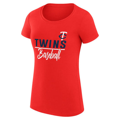 Minnesota Twins G-III 4Her by Carl Banks Women's Super-Slim Fit Lightweight Team Graphic T-Shirt - Red