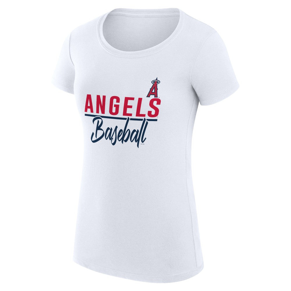 Los Angeles Angels G-III 4Her by Carl Banks Women's Super-Slim Fit Lightweight Team Graphic T-Shirt - White