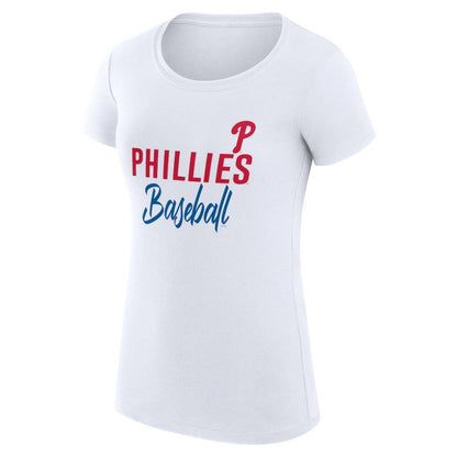 Philadelphia Phillies G-III 4Her by Carl Banks Women's Super-Slim Fit Lightweight Team Graphic T-Shirt - White