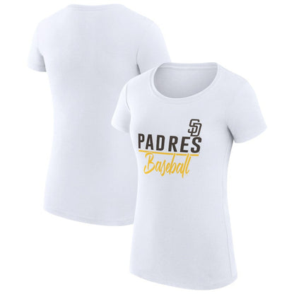 San Diego Padres G-III 4Her by Carl Banks Women's Super-Slim Fit Lightweight Team Graphic T-Shirt - White