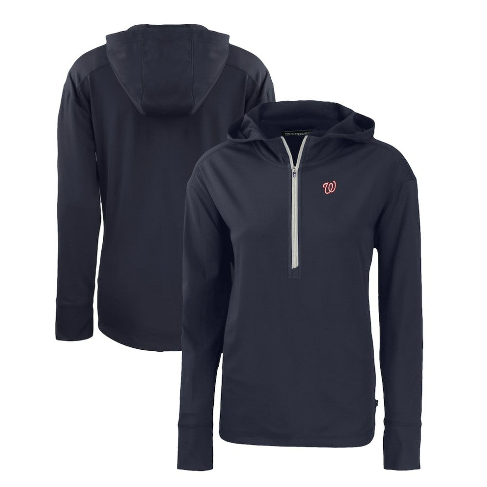 Washington Nationals Cutter & Buck Women's Daybreak Eco Recycled Half-Zip Hoodie - Navy